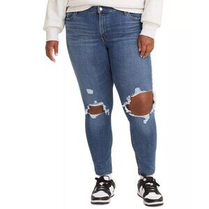 LEVI'S 711 Plus Size Distressed Skinny Jeans, Medium Wash NWT